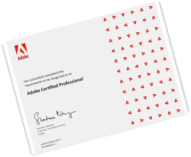 Cerfificate of Adobe