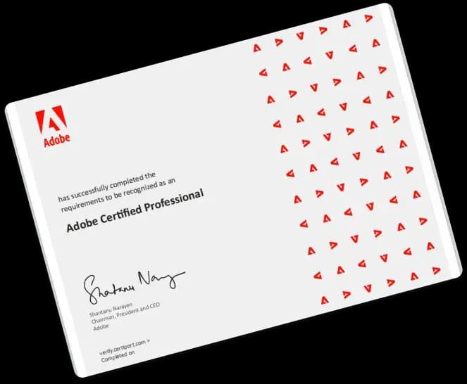 Cerfificate of Adobe