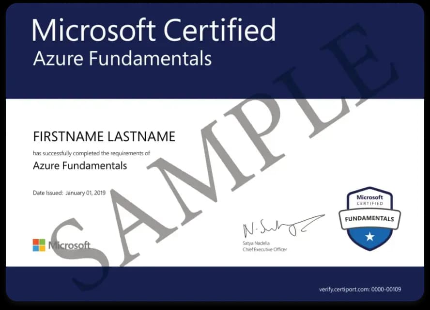 sample certificate
