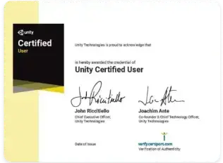 Unity Certificate