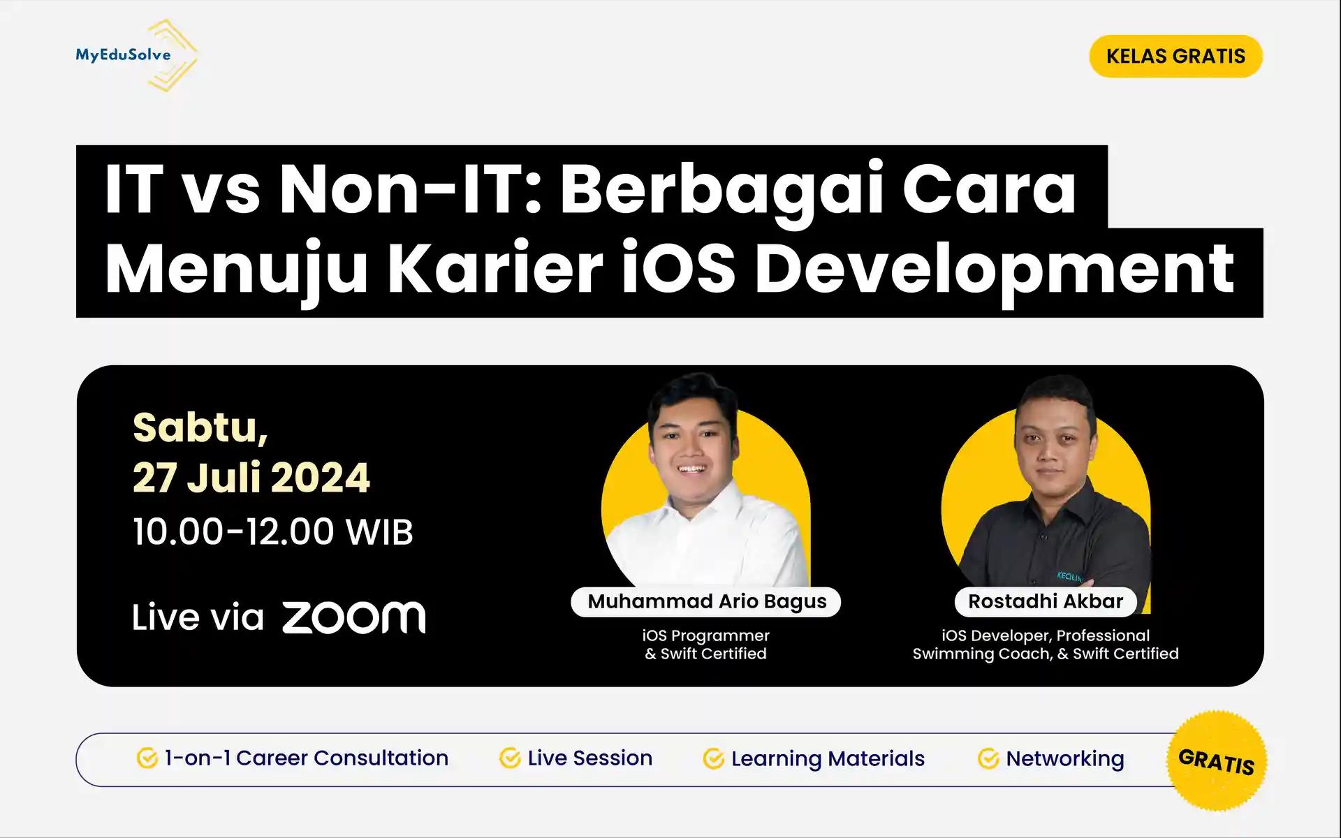 Daftar Talk Show MyEduSolve, Berbagai Cara Menuju Karier iOS Development dari Background IT Maupun Non-IT cover