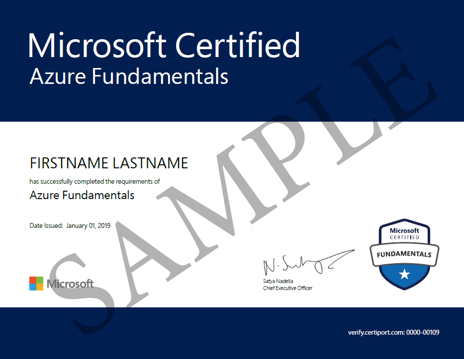 sample certificate