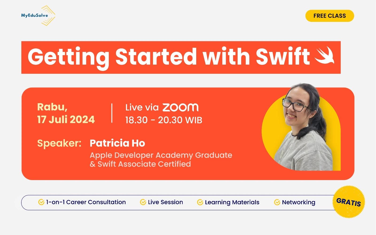 Mulai Karier Sebagai iOS Developer dengan Kelas IT  "Getting Started with Swift" dari MyEduSolve! cover