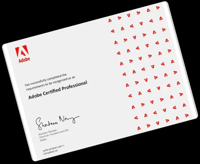 Cerfificate of Adobe