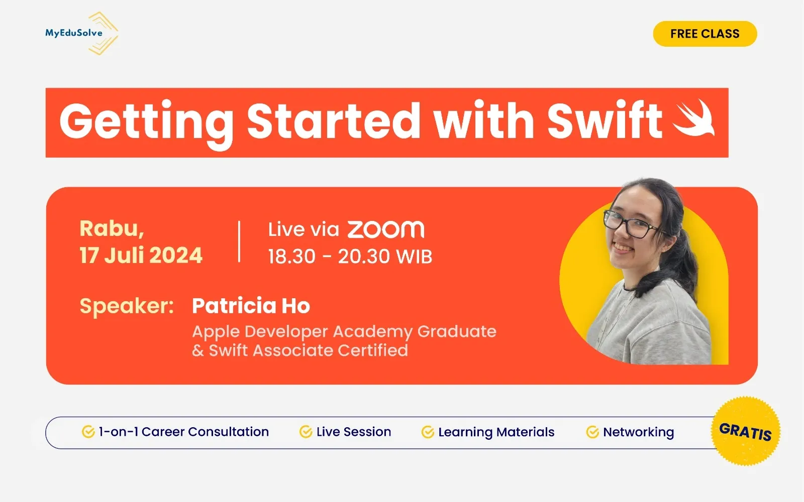 Mulai Karier Sebagai iOS Developer dengan Kelas IT  "Getting Started with Swift" dari MyEduSolve! cover