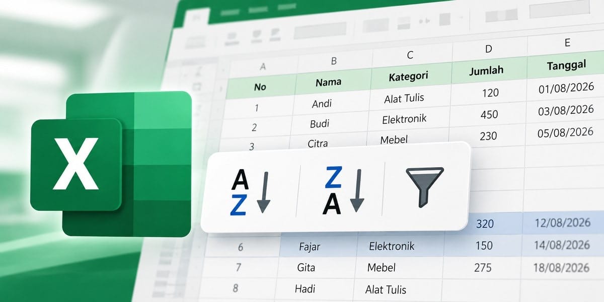 Cara Mengurutkan Data di Excel Berdasarkan Angka, Abjad, dan Kriteria Tertentu cover