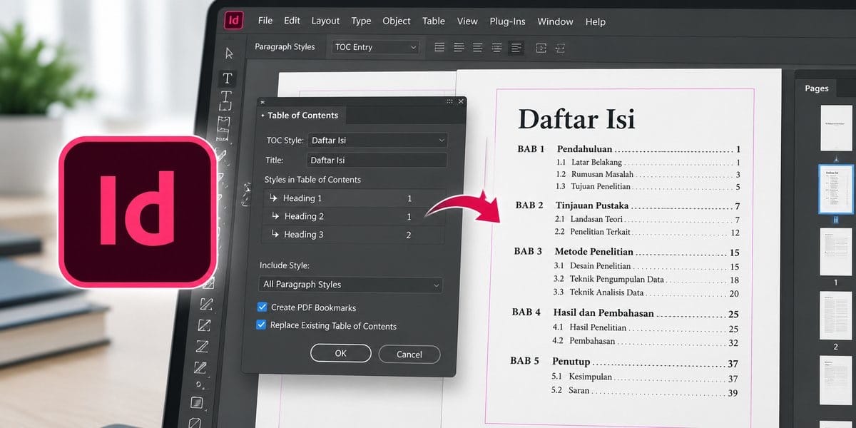 Cara Membuat Daftar Isi Otomatis di Adobe InDesign untuk Dokumen Panjang cover